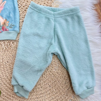 Conj. Casaco Rena com Coelhinha e Calça de Pelinho -  Verde